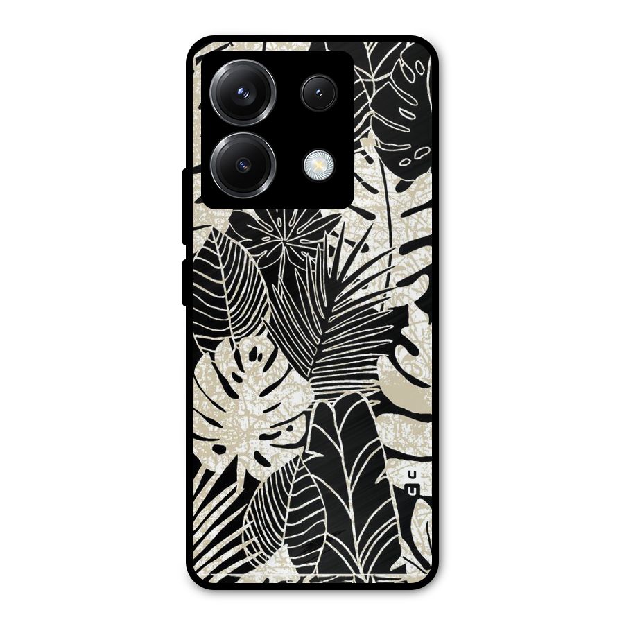 Leaf Pattern Metal Back Case for Poco X6