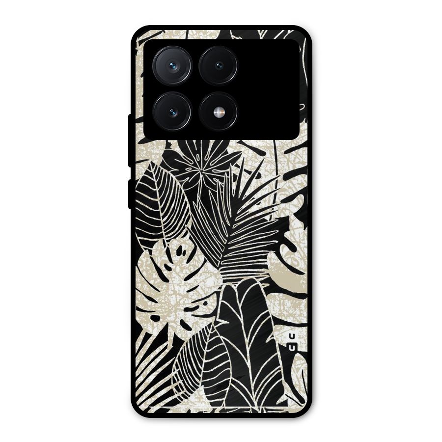 Leaf Pattern Metal Back Case for Poco X6 Pro