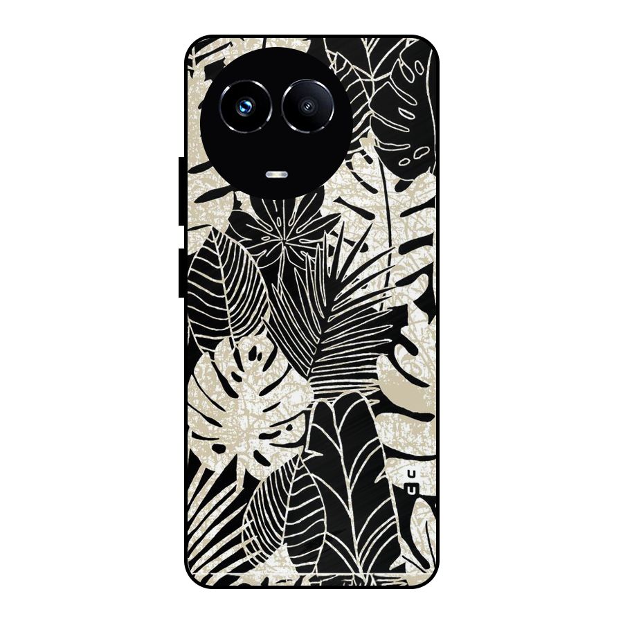 Leaf Pattern Metal Back Case for Realme 11 5G