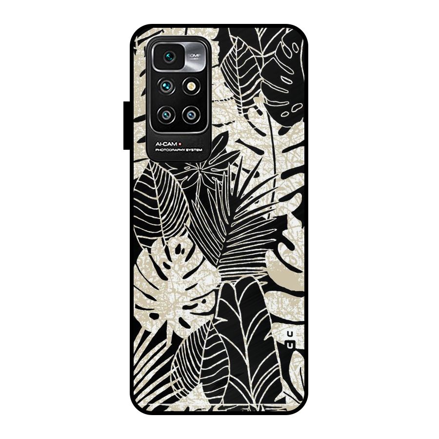 Leaf Pattern Metal Back Case for Redmi 10 Prime