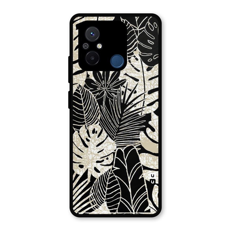 Leaf Pattern Metal Back Case for Redmi 12C