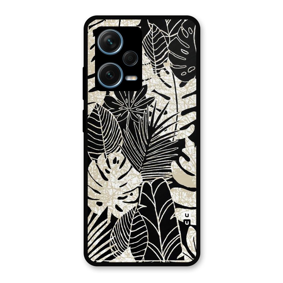 Leaf Pattern Metal Back Case for Redmi Note 12 Pro Plus 5G