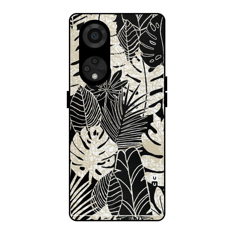 Leaf Pattern Metal Back Case for Reno8 T 5G