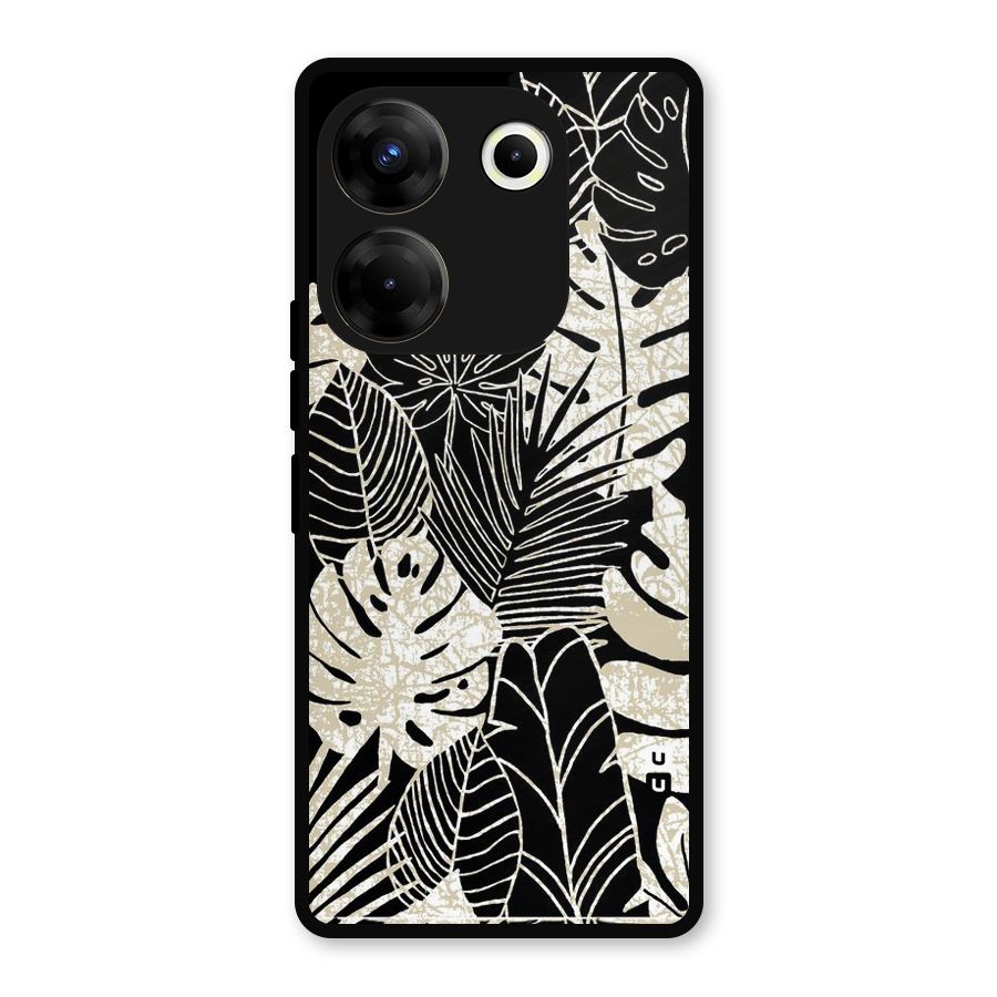 Leaf Pattern Metal Back Case for Tecno Camon 20 Pro