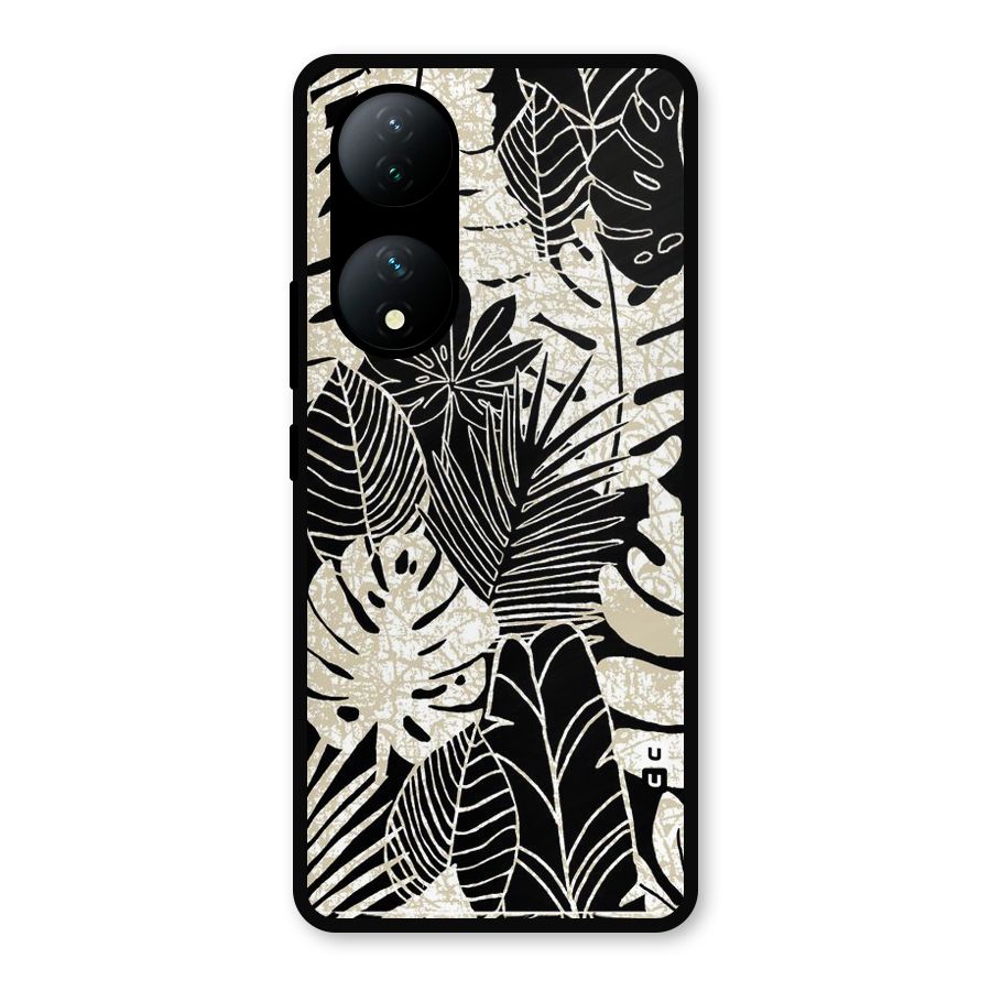 Leaf Pattern Metal Back Case for Vivo T2