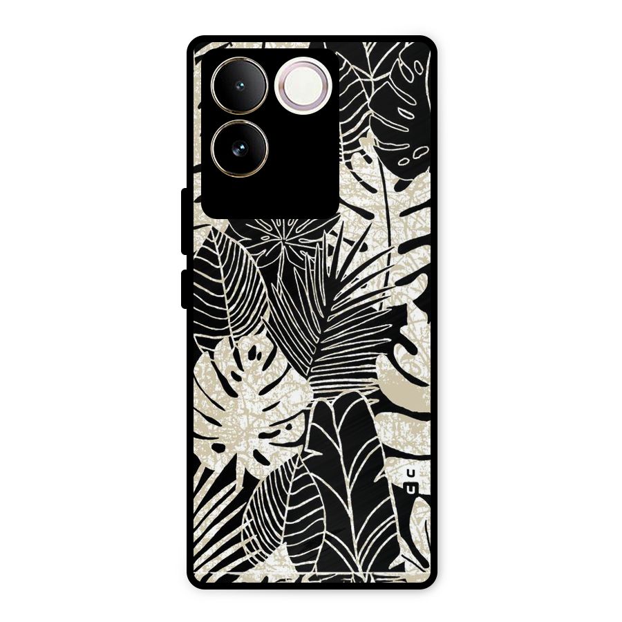 Leaf Pattern Metal Back Case for Vivo T2 Pro