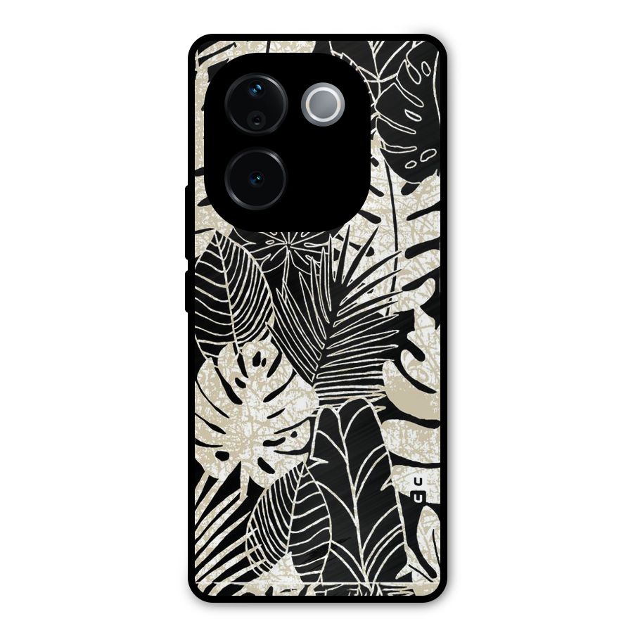 Leaf Pattern Metal Back Case for Vivo T3 Pro