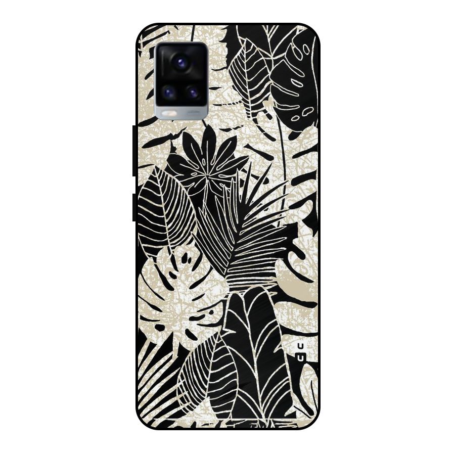 Leaf Pattern Metal Back Case for Vivo V20 2021