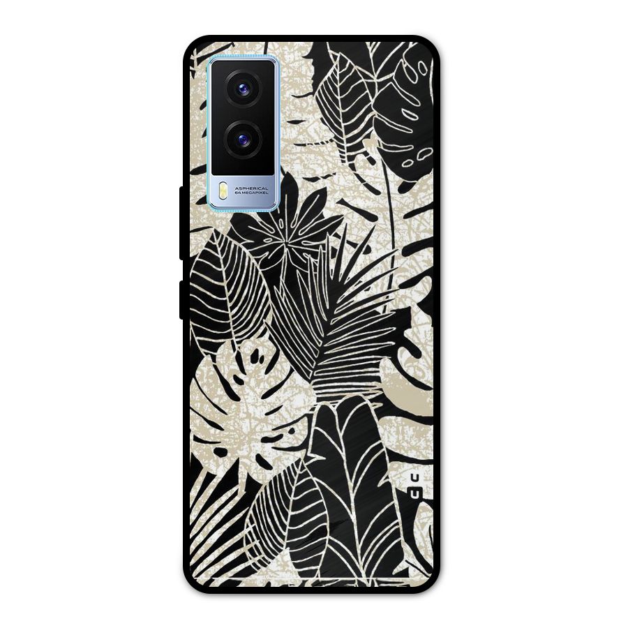 Leaf Pattern Metal Back Case for Vivo V21e 5G