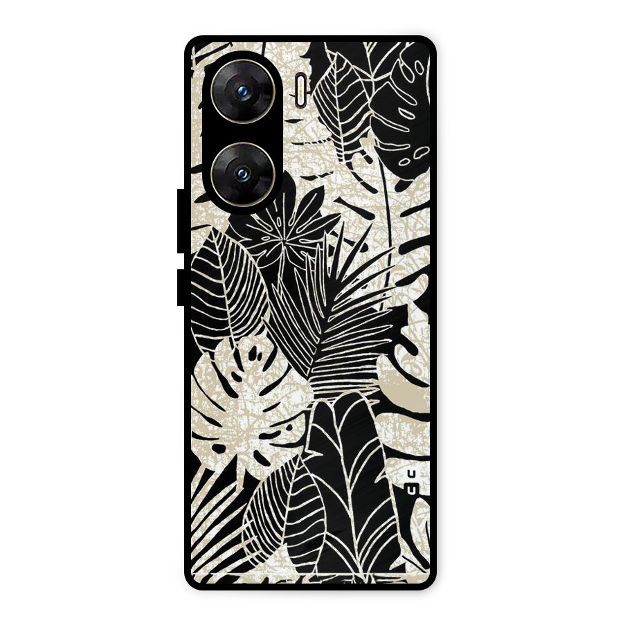 Leaf Pattern Metal Back Case for Vivo V29e