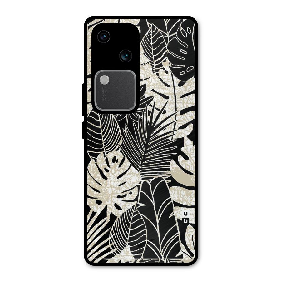 Leaf Pattern Metal Back Case for Vivo V30