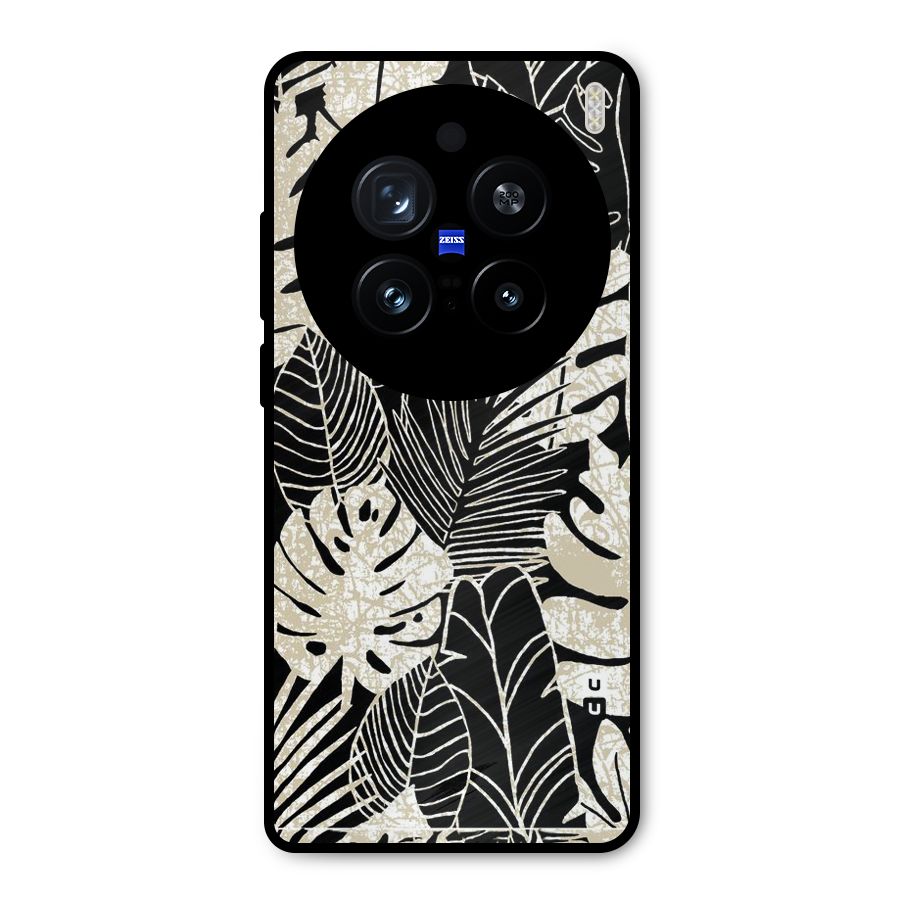 Leaf Pattern Metal Back Case for Vivo X200 Pro