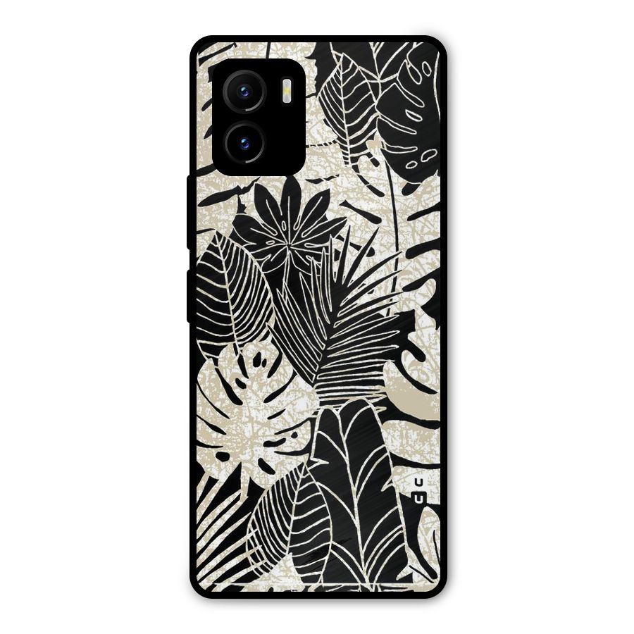 Leaf Pattern Metal Back Case for Vivo Y15s