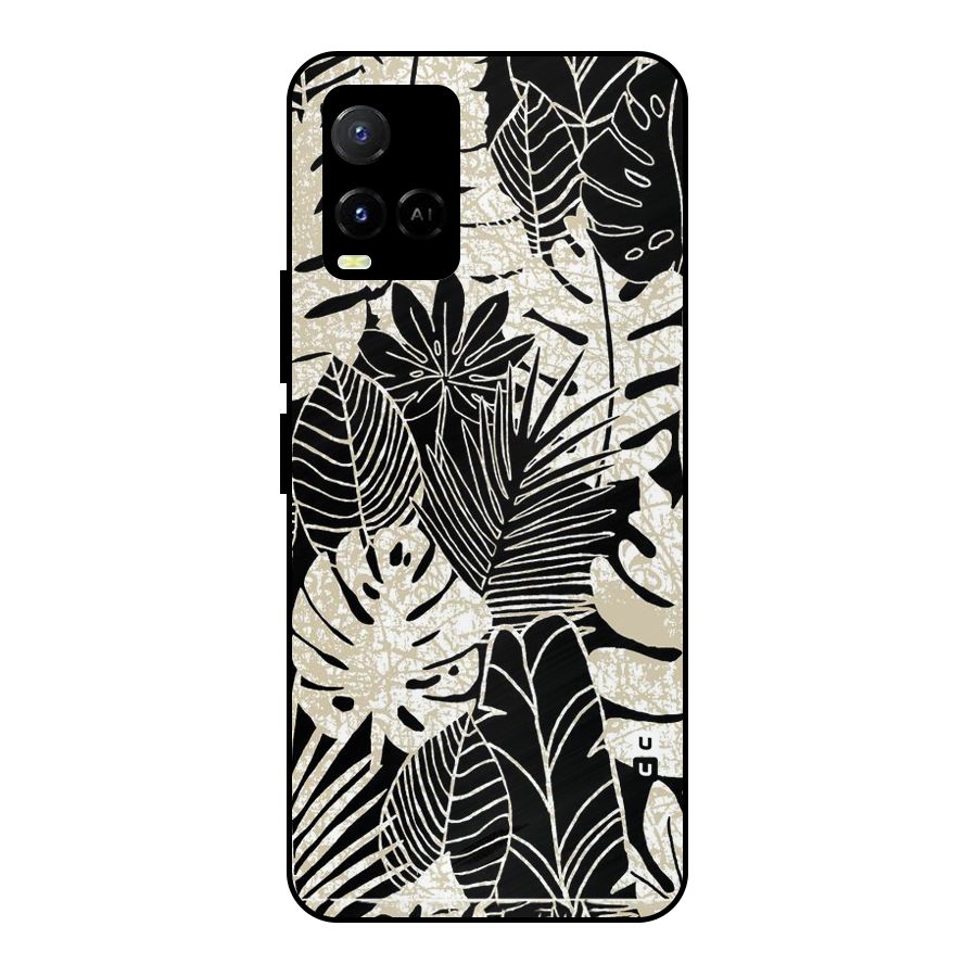 Leaf Pattern Metal Back Case for Vivo Y21 2021