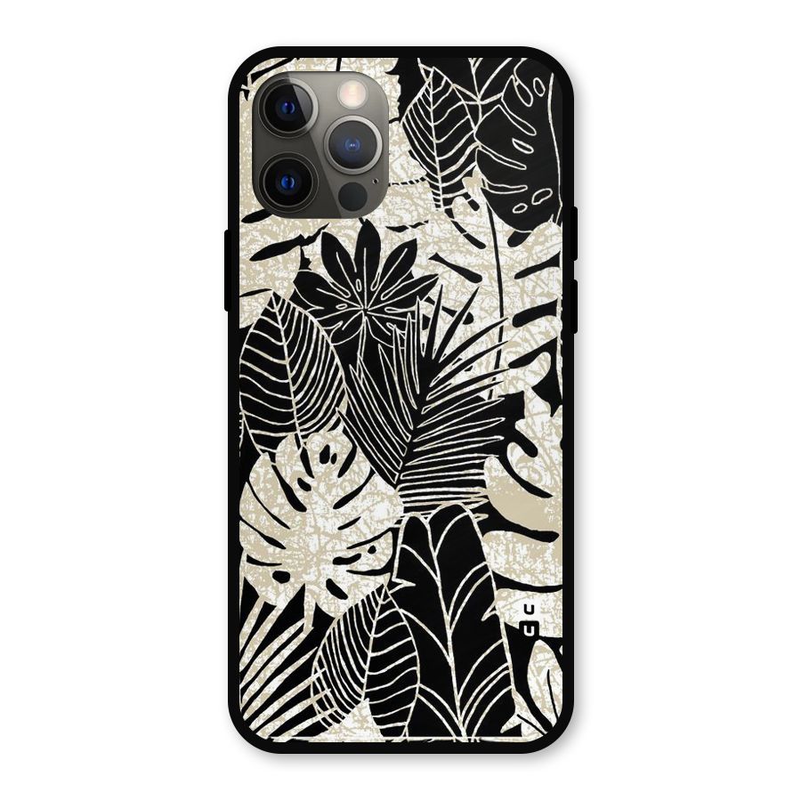 Leaf Pattern Metal Back Case for iPhone 12 Pro