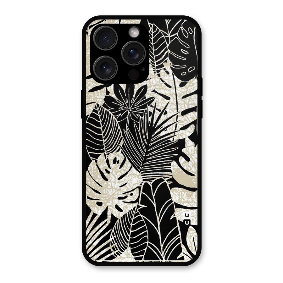 Leaf Pattern Metal Back Case for iPhone 15 Pro Max