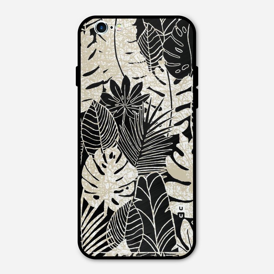 Leaf Pattern Metal Back Case for iPhone 6 6s