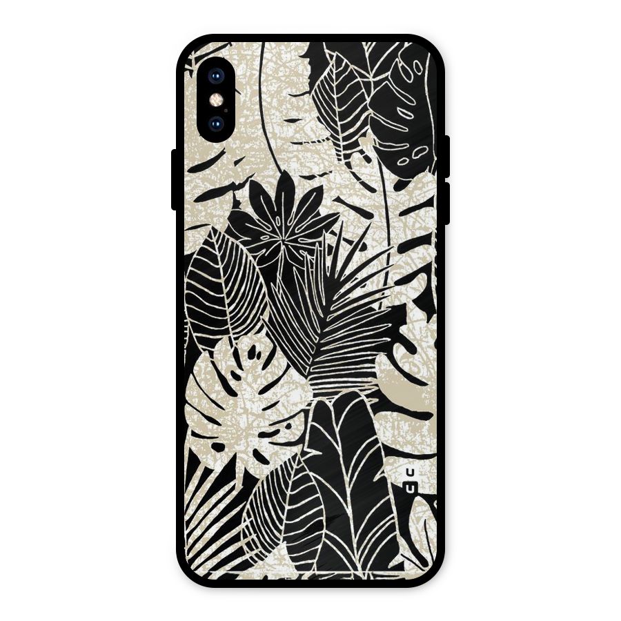 Leaf Pattern Metal Back Case for iPhone XS Max