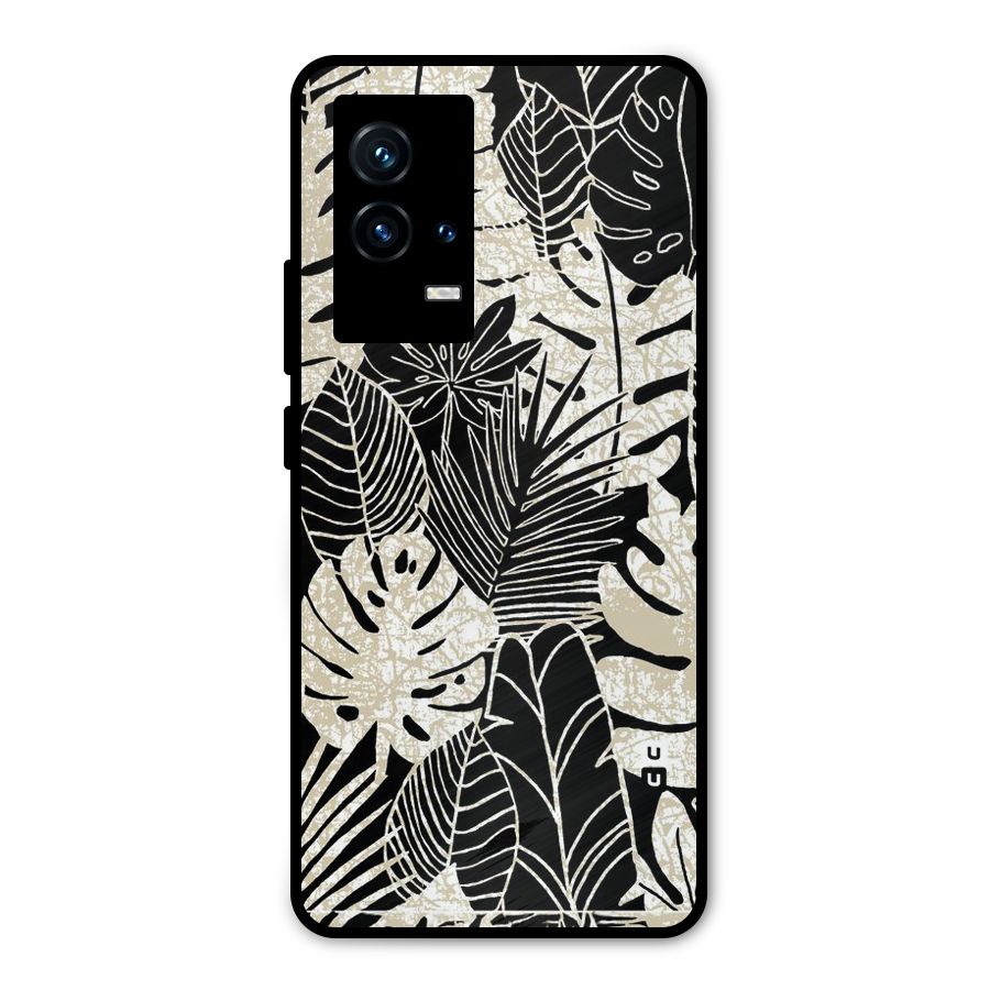 Leaf Pattern Metal Back Case for iQOO 9 5G