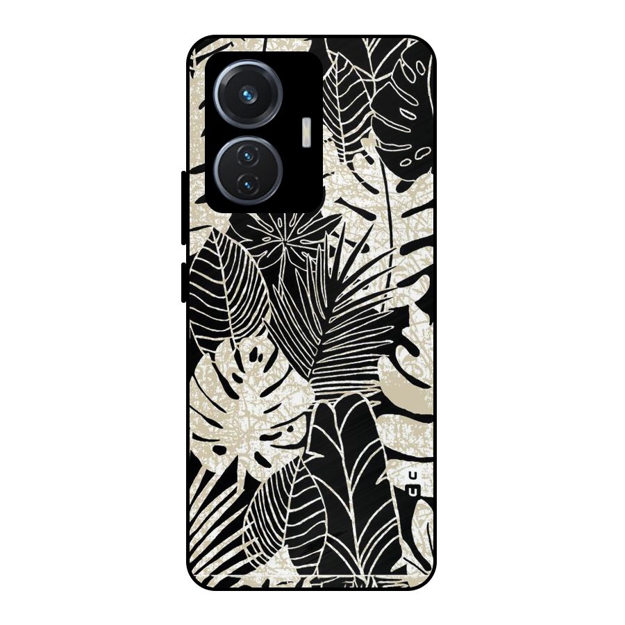 Leaf Pattern Metal Back Case for iQOO Z6 44W