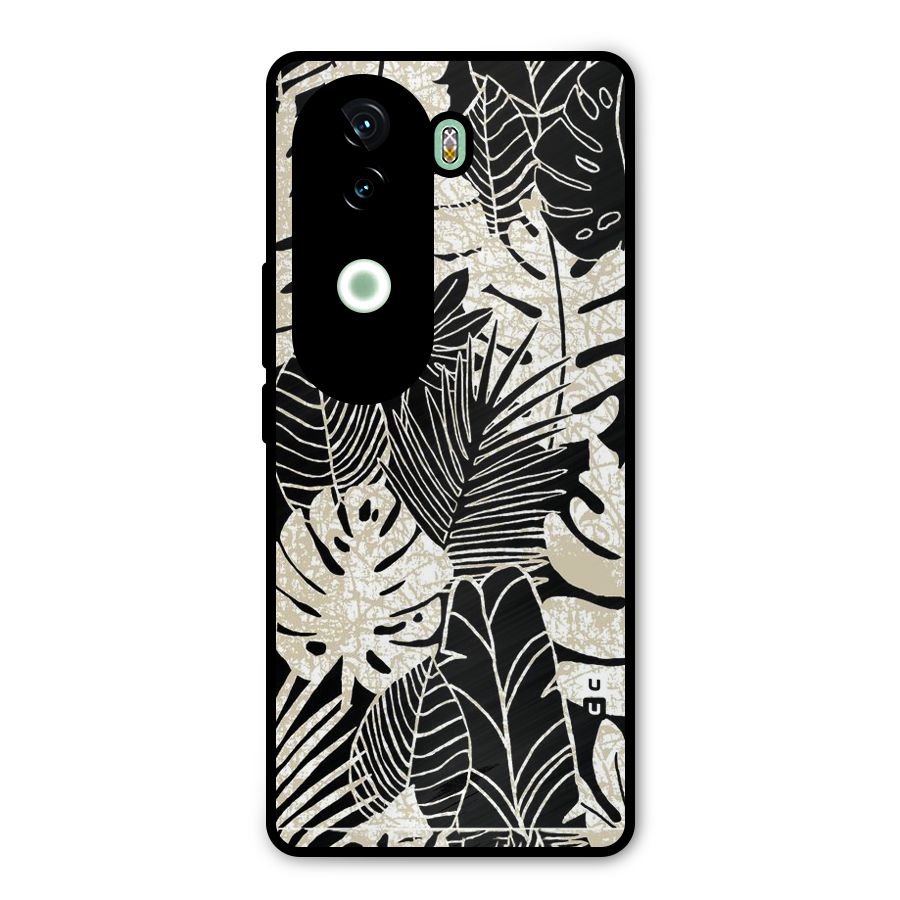 Leaf Pattern Metal Back Case for iQOO Z9s