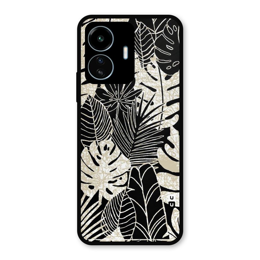 Leaf Pattern Metal Back Case for vivo iQOO Z6 Lite 5G