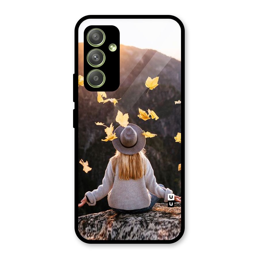 Leaf Rain Sunset Glass Back Case for Galaxy A54