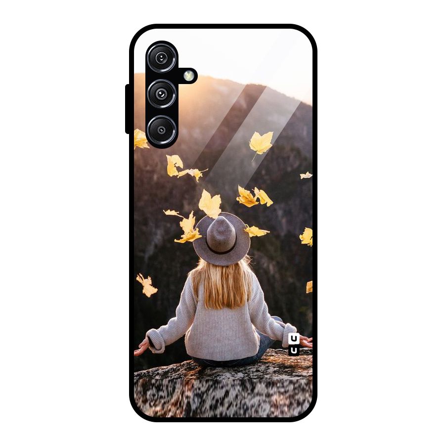 Leaf Rain Sunset Glass Back Case for Galaxy M34 5G