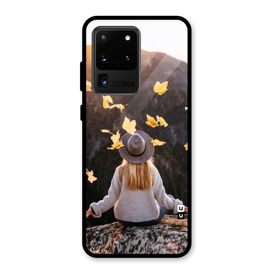 Leaf Rain Sunset Glass Back Case for Galaxy S20 Ultra