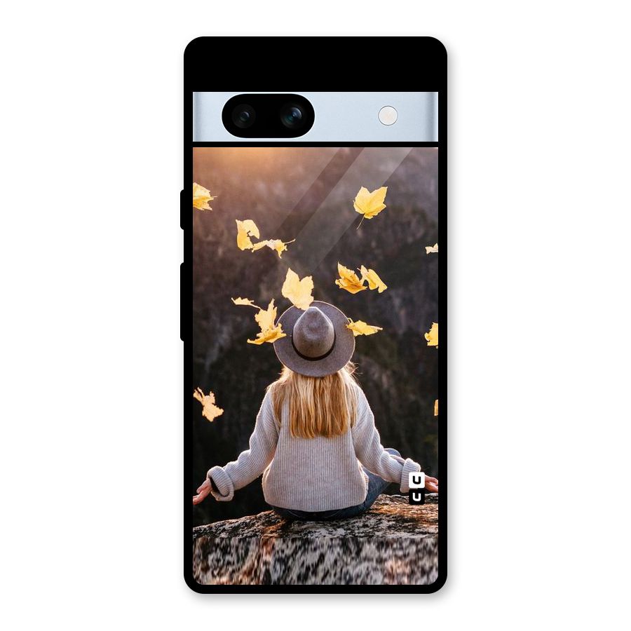 Leaf Rain Sunset Glass Back Case for Google Pixel 7a