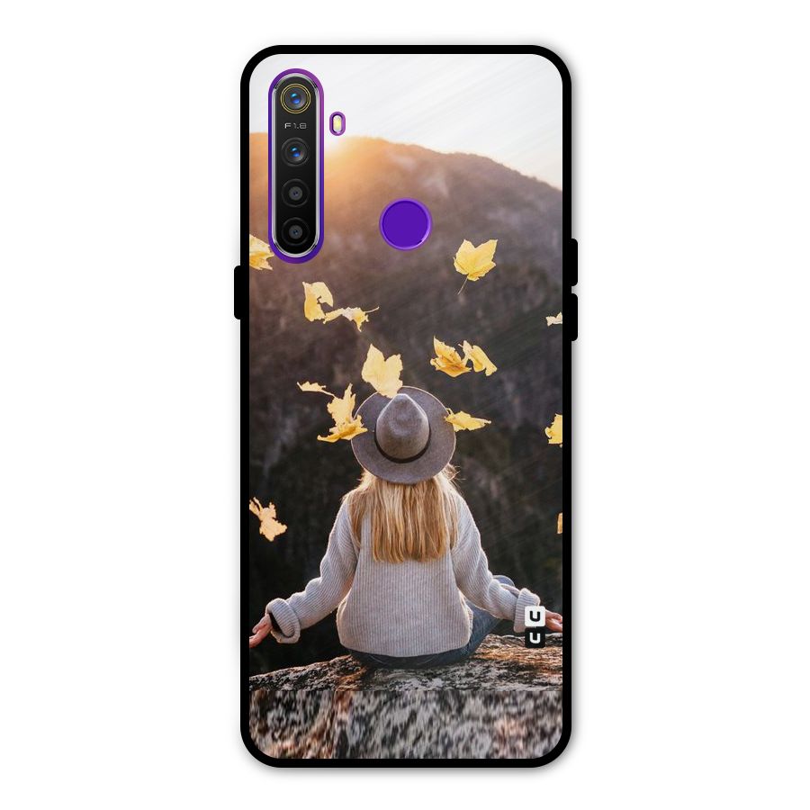 Leaf Rain Sunset Glass Back Case for Realme 5s