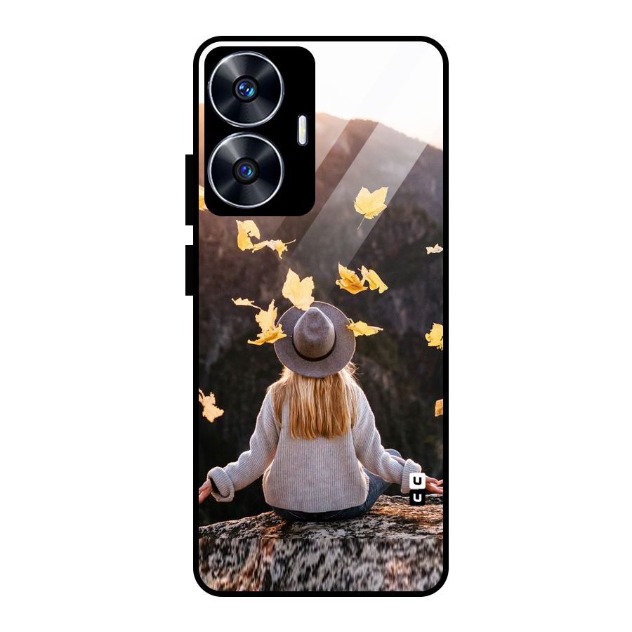 Leaf Rain Sunset Glass Back Case for Realme Narzo N55