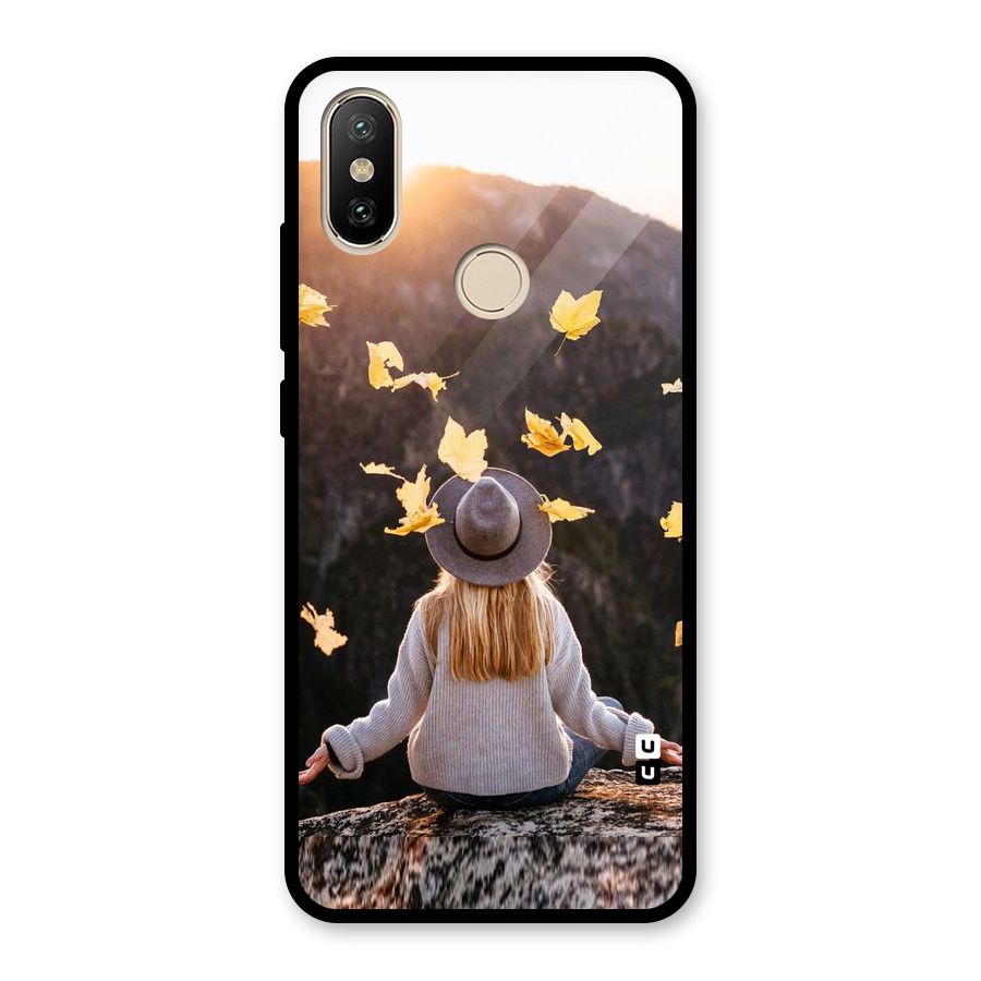 Leaf Rain Sunset Glass Back Case for Redmi A2