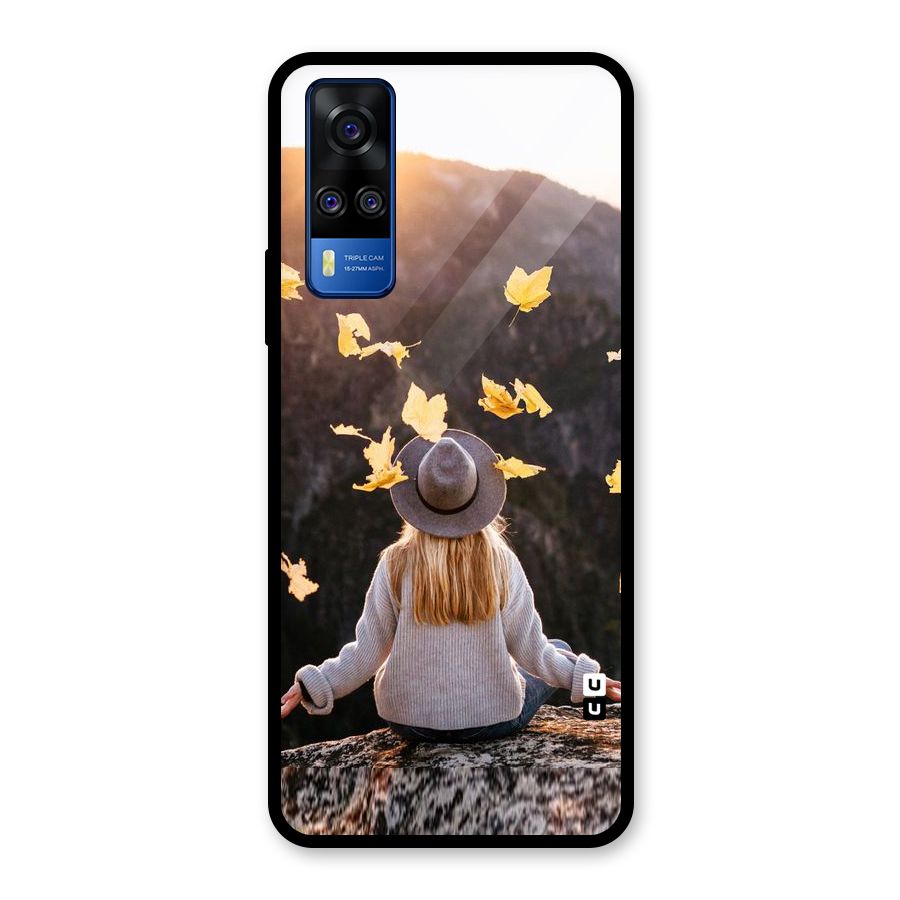 Leaf Rain Sunset Glass Back Case for Vivo Y31