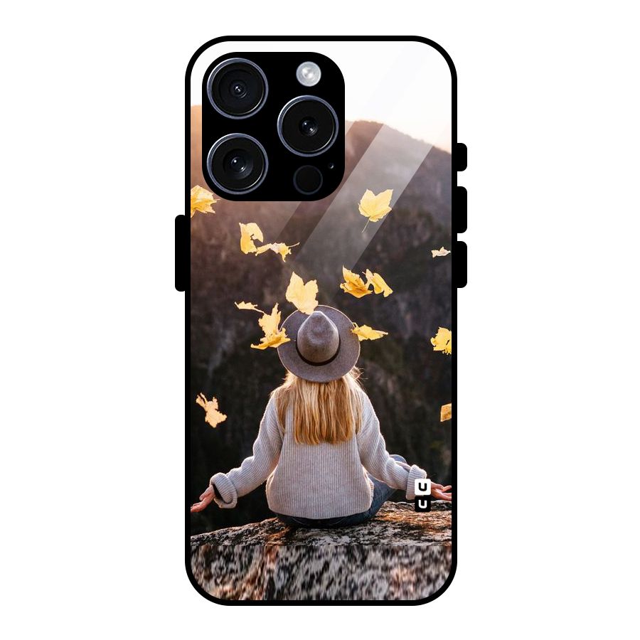 Leaf Rain Sunset Glass Back Case for iPhone 15 Pro
