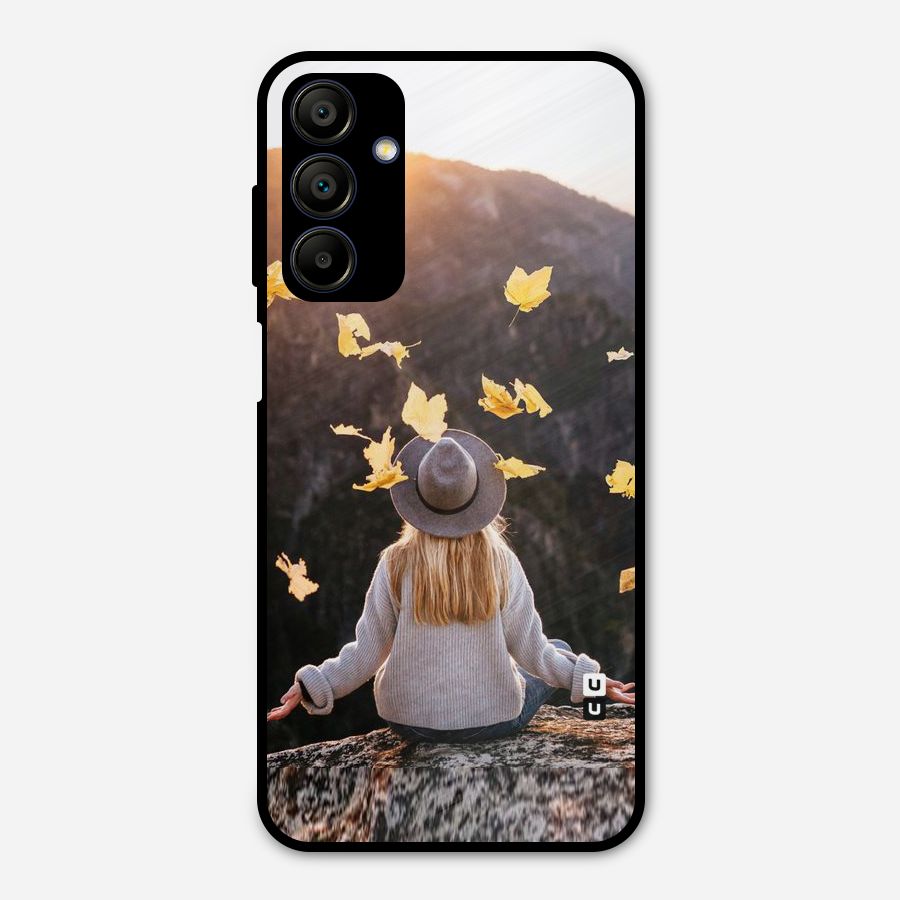 Leaf Rain Sunset Metal Back Case for Galaxy A15 5G