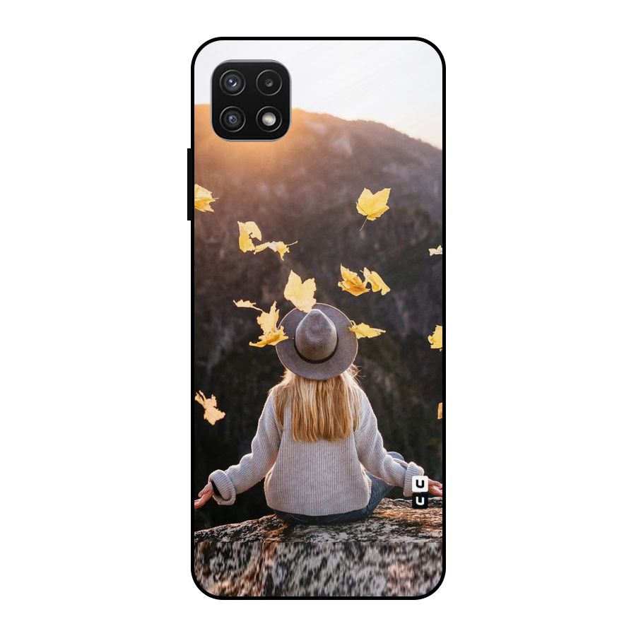 Leaf Rain Sunset Metal Back Case for Galaxy A22 5G