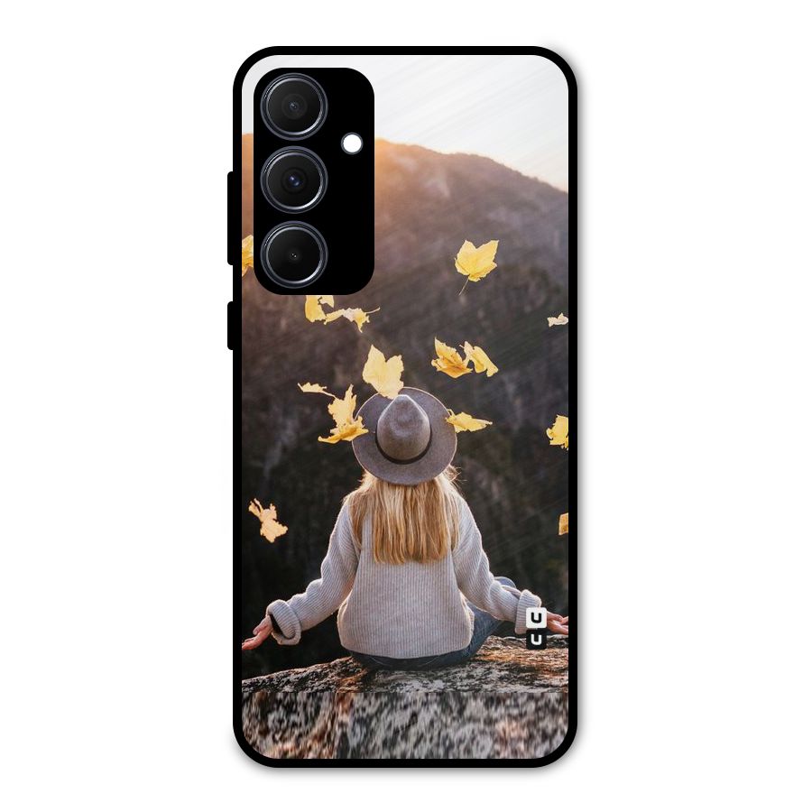Leaf Rain Sunset Metal Back Case for Galaxy A35