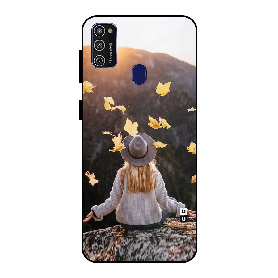 Leaf Rain Sunset Metal Back Case for Galaxy M21