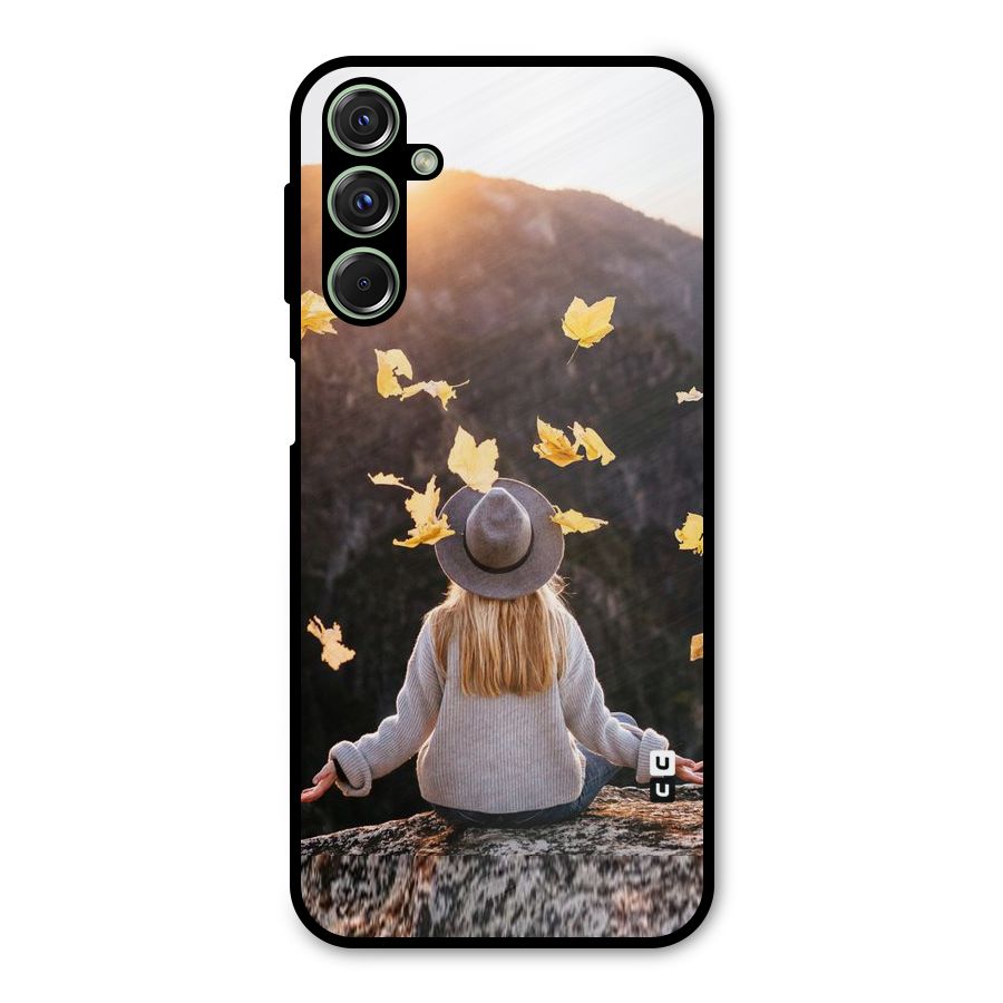 Leaf Rain Sunset Metal Back Case for Galaxy M34