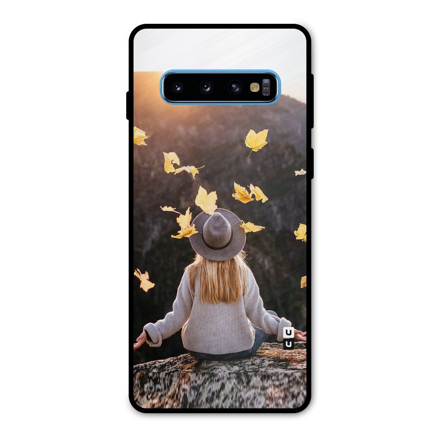 Leaf Rain Sunset Metal Back Case for Galaxy S10