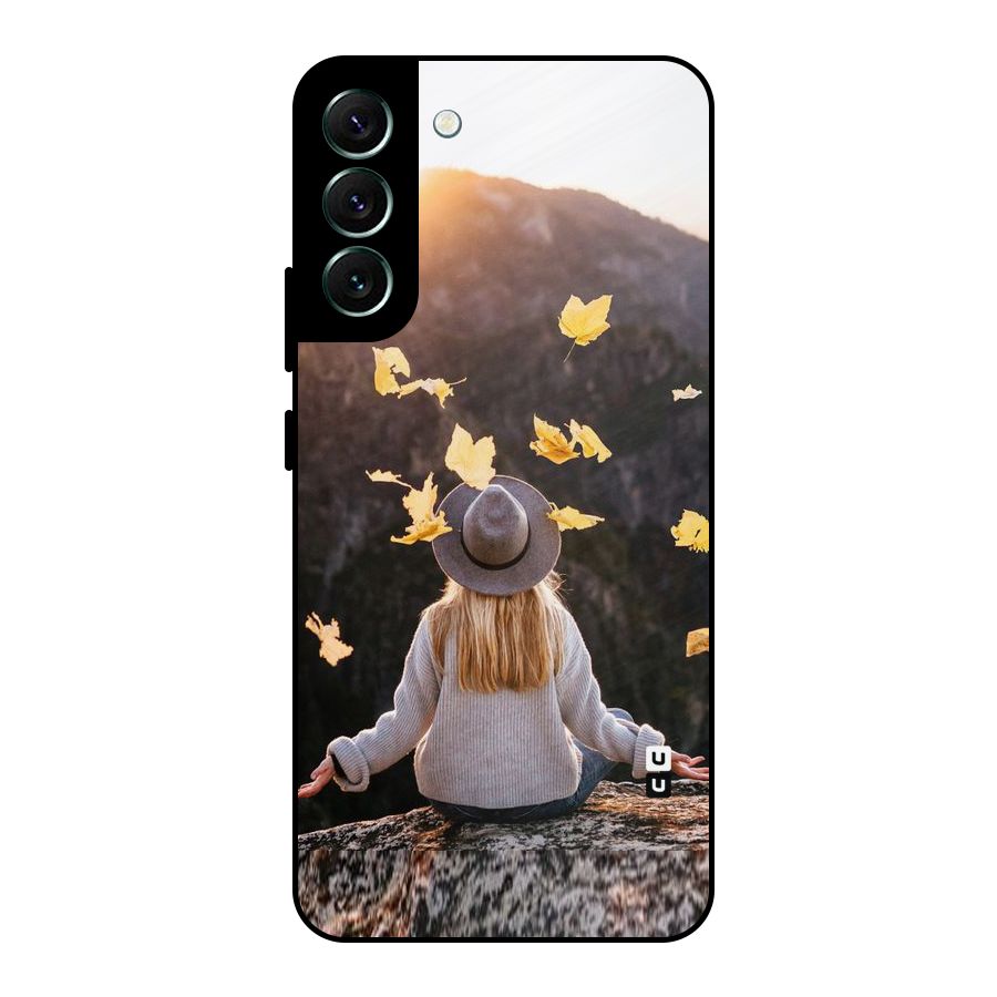Leaf Rain Sunset Metal Back Case for Galaxy S22 Plus 5G