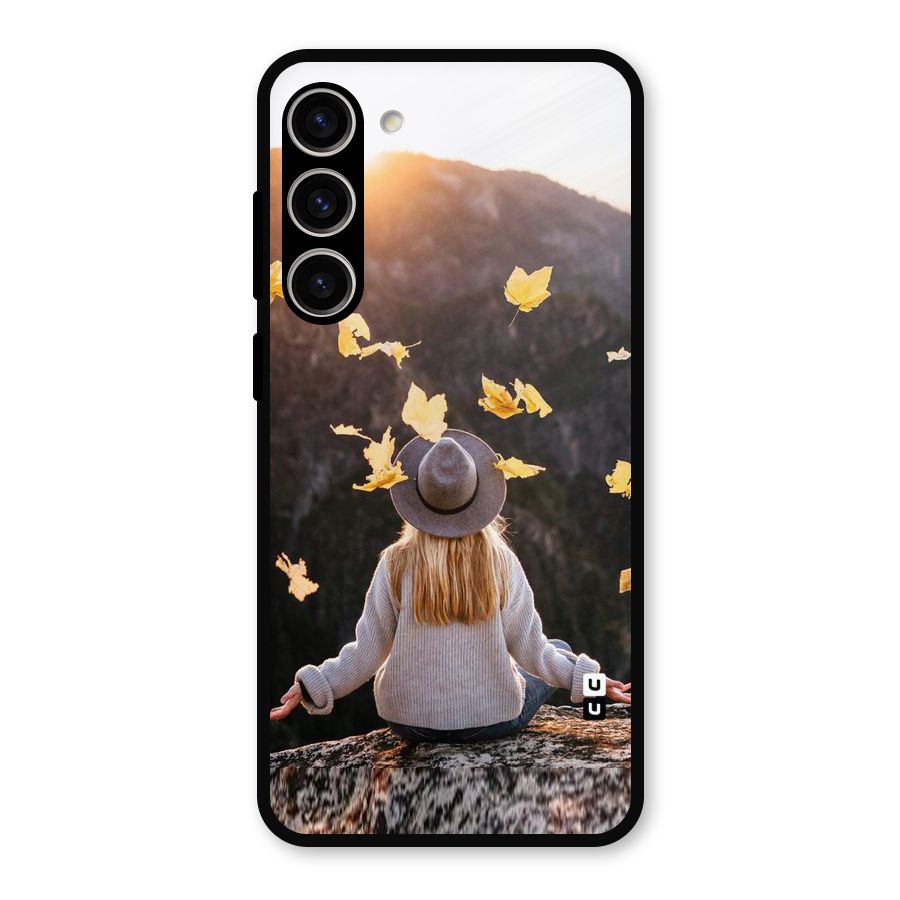 Leaf Rain Sunset Metal Back Case for Galaxy S23 Plus