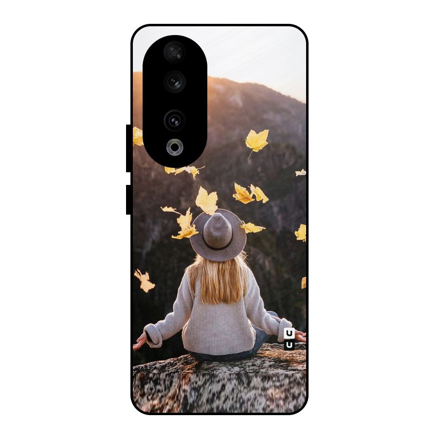 Leaf Rain Sunset Metal Back Case for Honor 90
