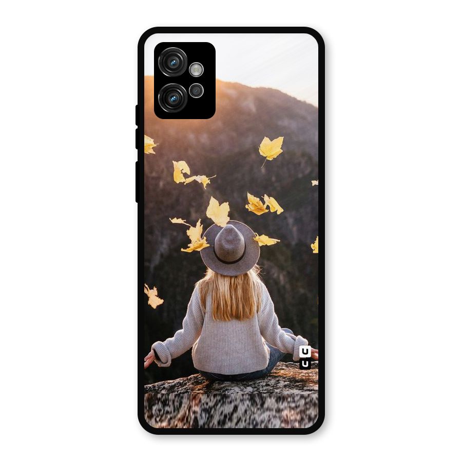 Leaf Rain Sunset Metal Back Case for Moto G32