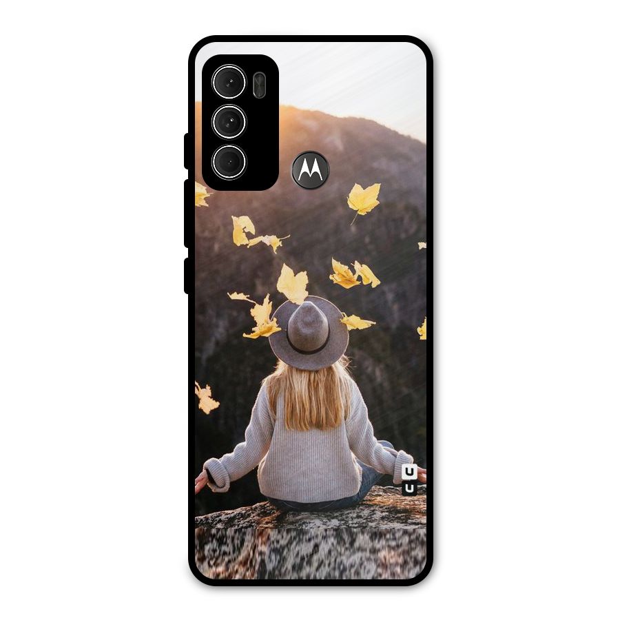 Leaf Rain Sunset Metal Back Case for Moto G60