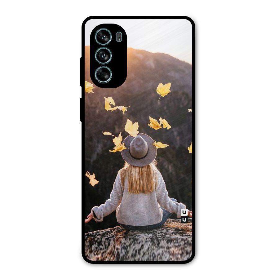 Leaf Rain Sunset Metal Back Case for Moto G62