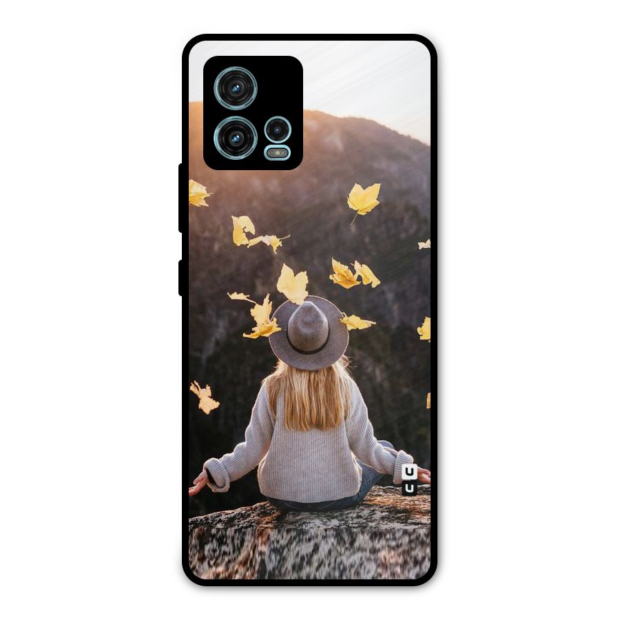 Leaf Rain Sunset Metal Back Case for Moto G72