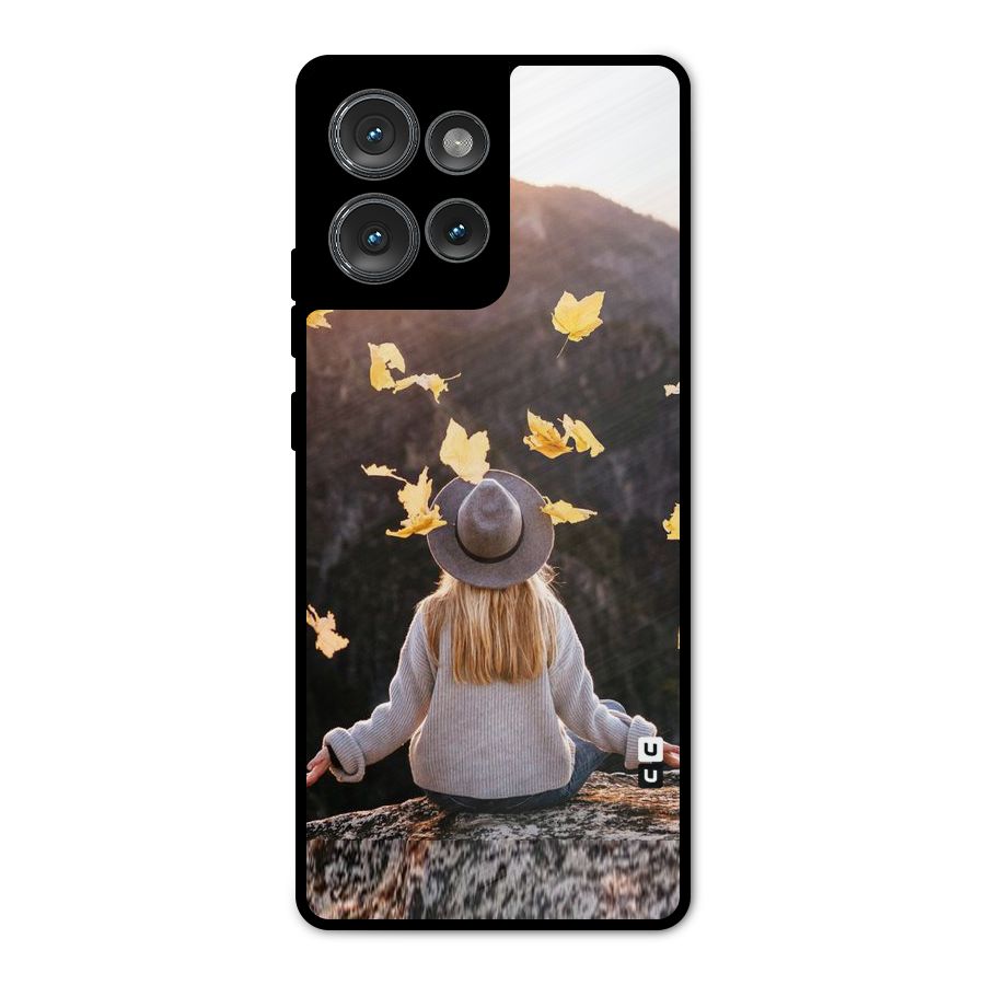 Leaf Rain Sunset Metal Back Case for Motorola Edge 50