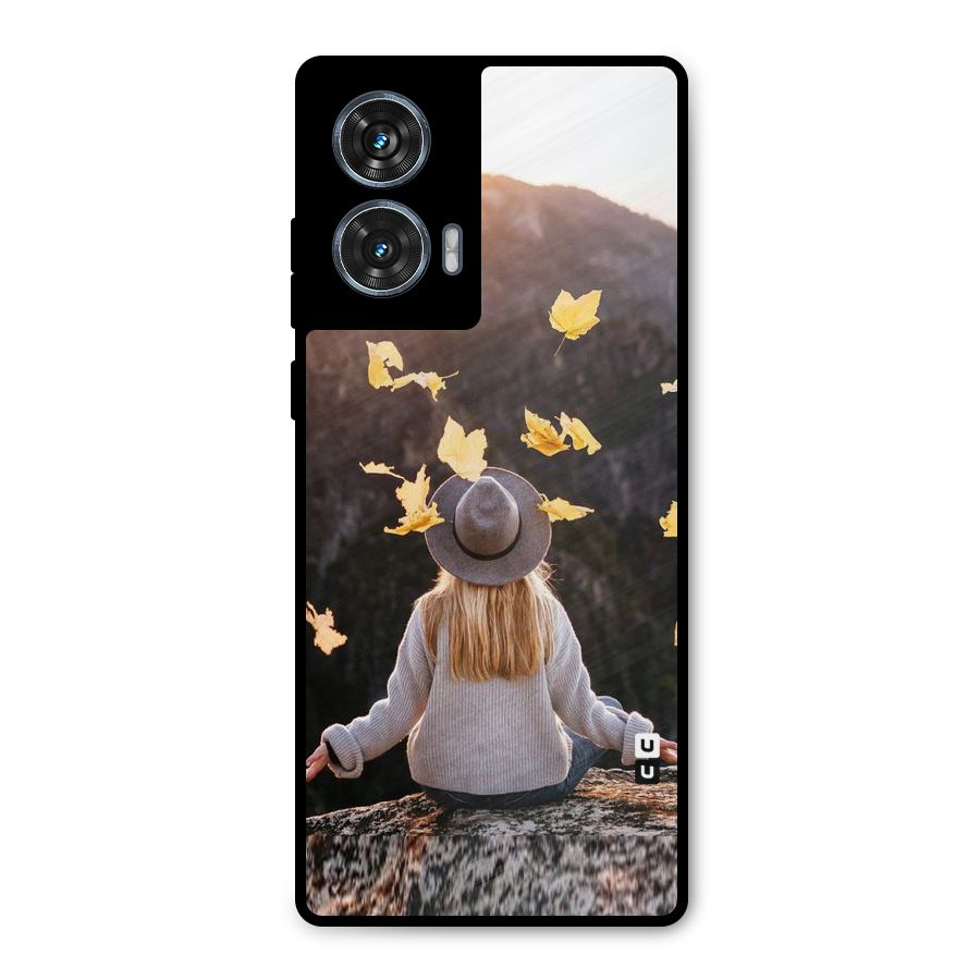 Leaf Rain Sunset Metal Back Case for Motorola Edge 50 Fusion